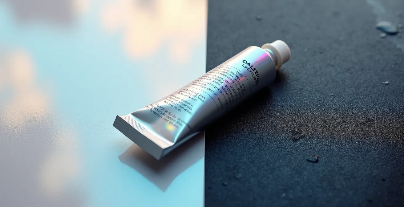 Vue microscopique comparant la surface d'un verre optique et d'une carrosserie