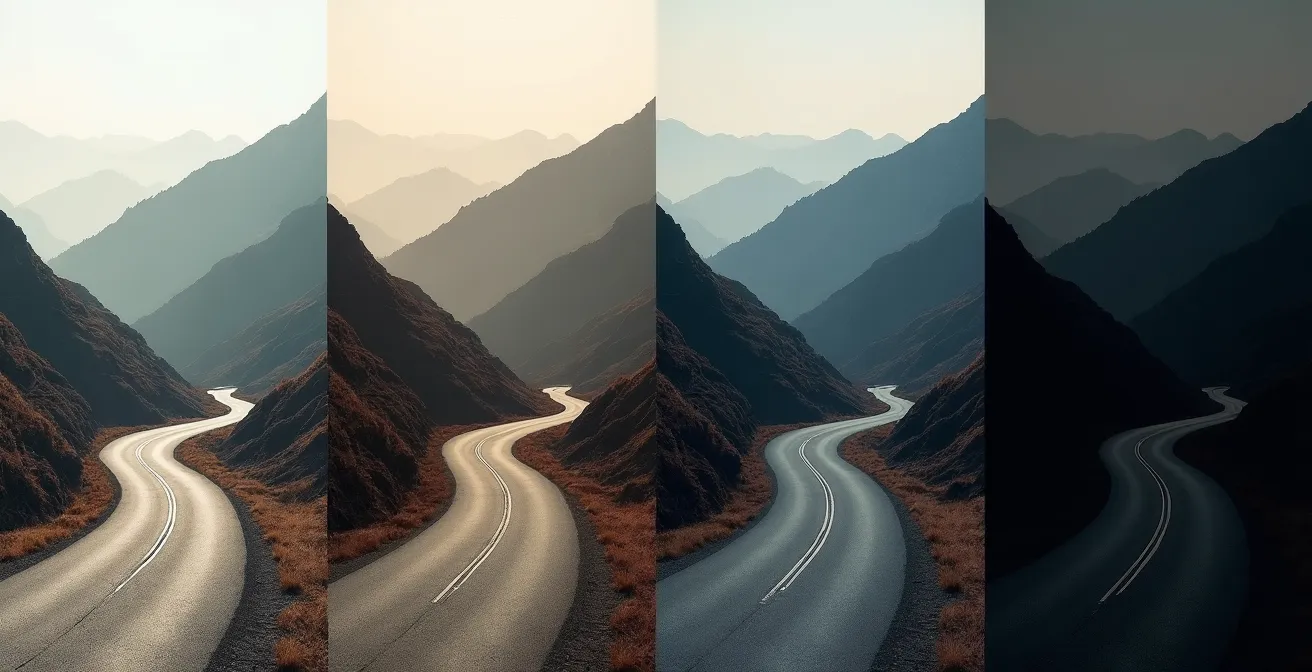 Comparaison visuelle de la transmission lumineuse selon les catégories de verres