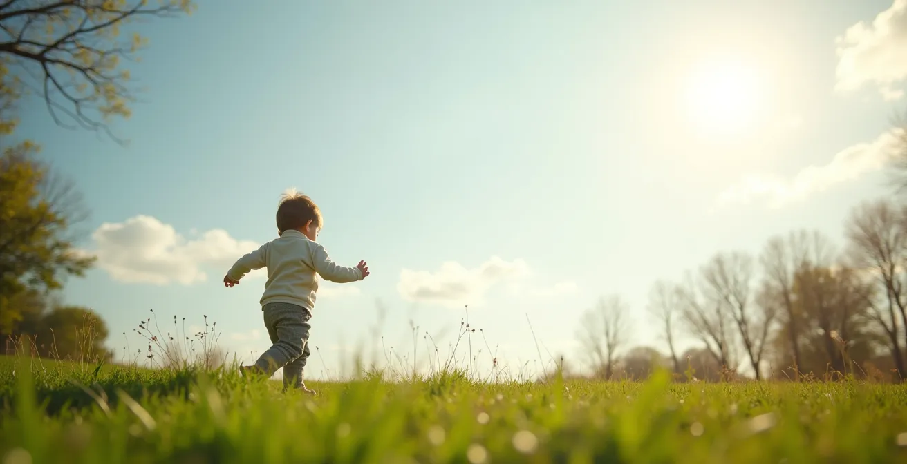 Enfant jouant dehors pour prévenir la myopie grâce à la lumière naturelle