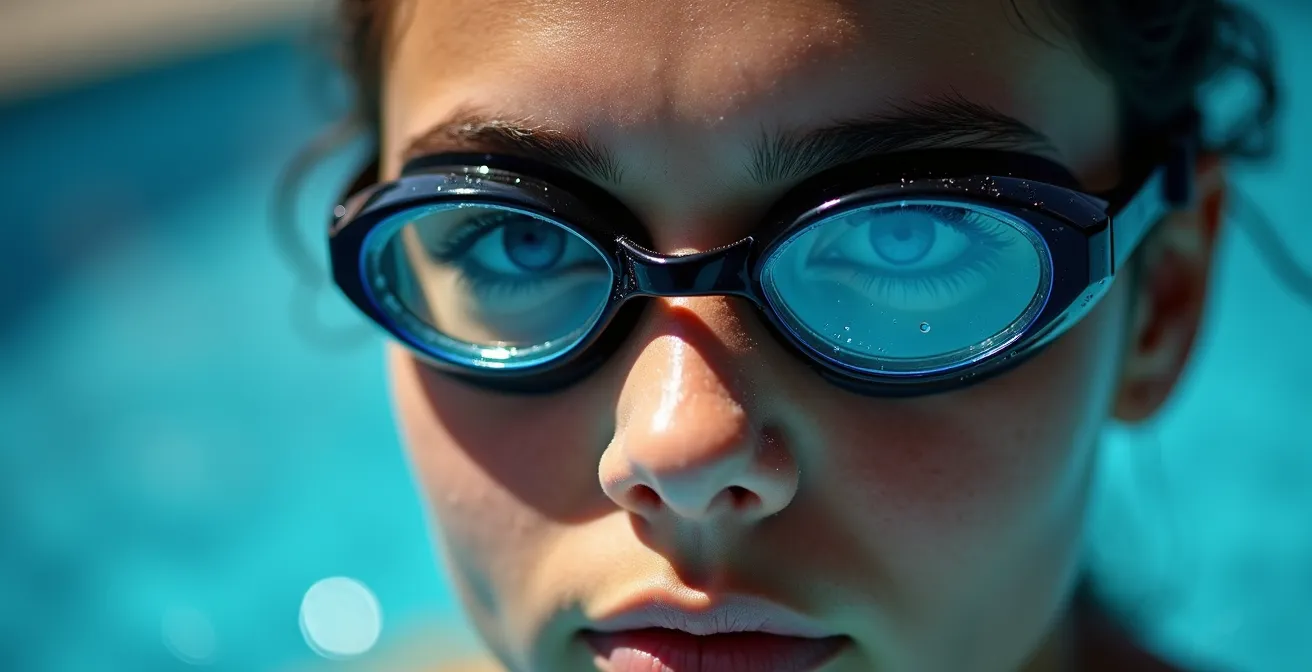 Illustration du protocole de sécurité pour la natation avec lentilles