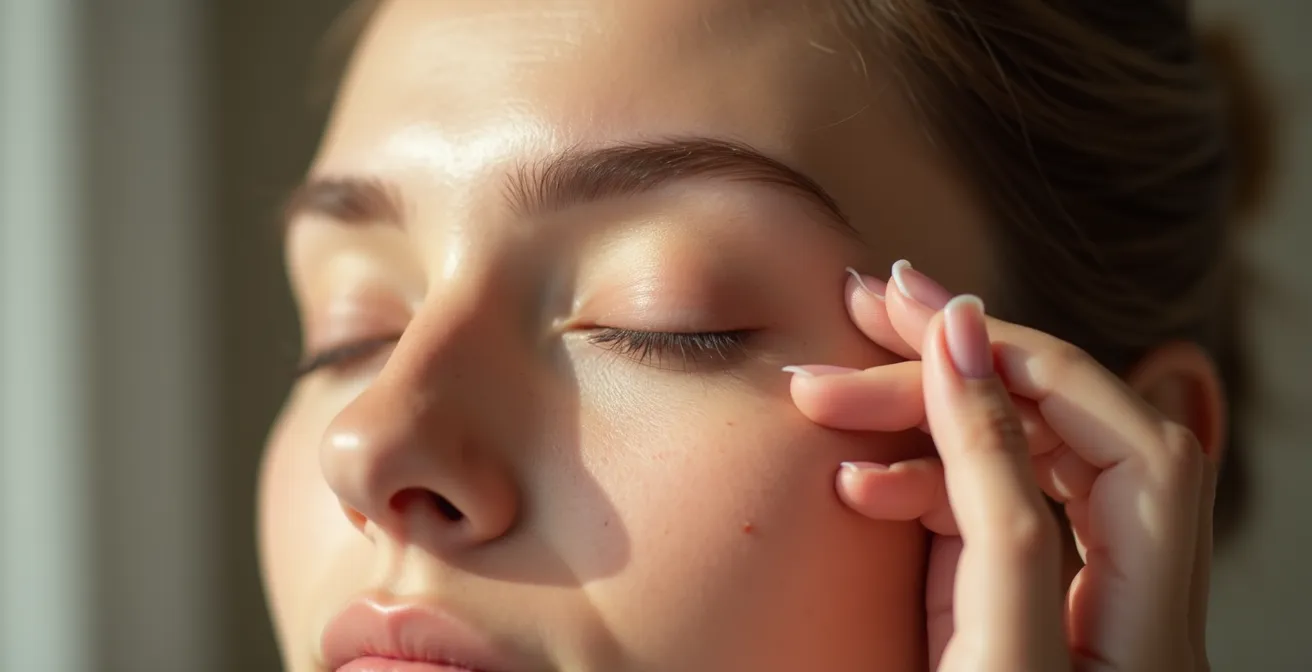 Démonstration du massage directionnel de la paupière pour déloger une lentille