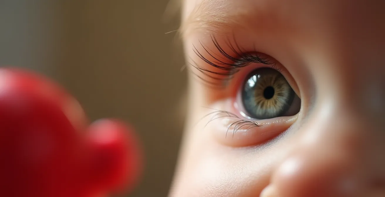 Test de poursuite oculaire chez un nourrisson pour détecter un retard visuel